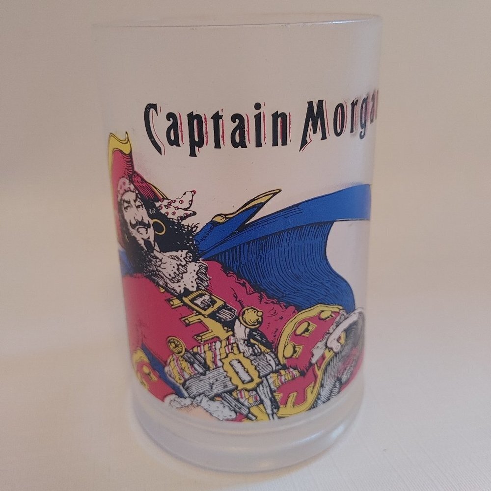 VINTAGE CAPTAIN MORGAN Stein Frosted Stein Plastic Made in Taiwan